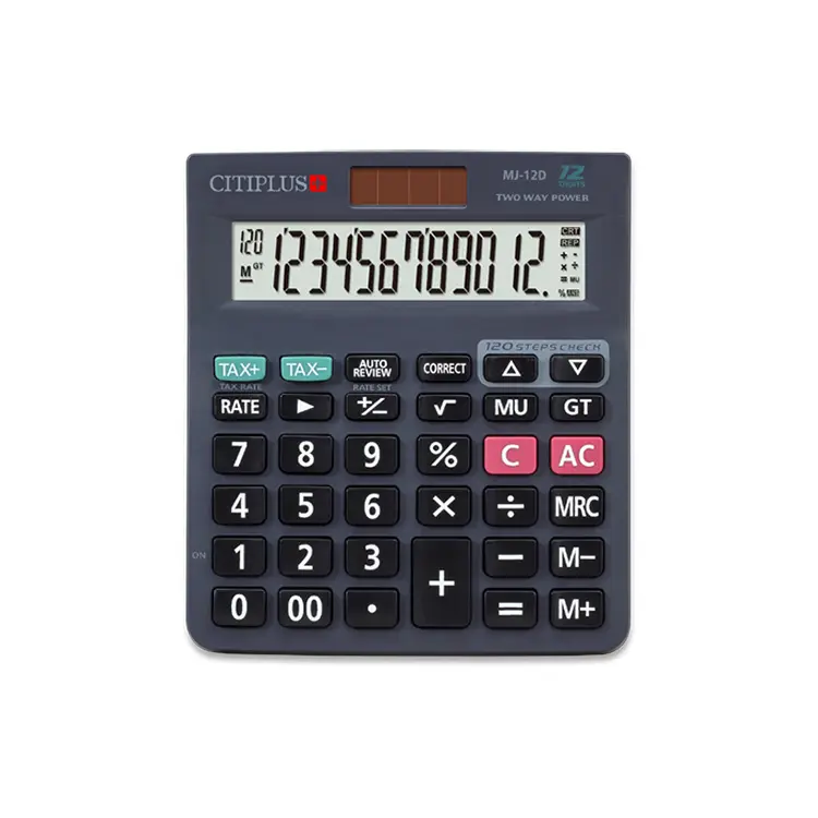 Groothandel Mooie Prijs MJ-12D Desktop Calculator Belasting 12 Cijfers Calculator Voor Financiële Boekhoudkundige Calculator Kantoorbenodigdheden