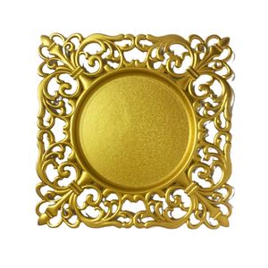 <b>Large</b> Gold Glitter Transparent Plastic Fruit <b>Plate</b> for Hotel Wedding Party Decor for Spray Paint Craft Foreign Dishes <b>Plates</b> - Product Image 1