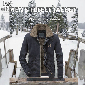 เสื้อแจ็คเก็ตผู้ชายลำลอง รุ่น C1114B40 B สไตล์ใหม่ สำหรับฤดูใบไม้ร่วงและฤดูหนาว คอตั้ง ผ้าฟลีซหนานุ่ม ระบายอากาศได้ดี ผลิตจากเส้นด้ายฝ้าย 100% ย้อมสี - Product Image 2