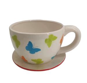 Maceta de cerámica creativa moderna, plato para taza de café, maceta para flores, maceta suculenta, contenedor de cerámica para plantas de jardín - Product Image 1