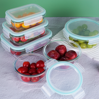 Conteneur en verre borosilicate de haute qualité pour la préparation des repas et le rangement en cuisine, sans BPA, compatible micro-ondes, empilable, avec couvercle à clapet, idéal pour la rentrée scolaire