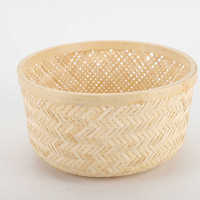 Panier de rangement en bambou naturel tissé à la main avec poignée pour fruits, linge, jouets, organisation de la maison et de la cuisine