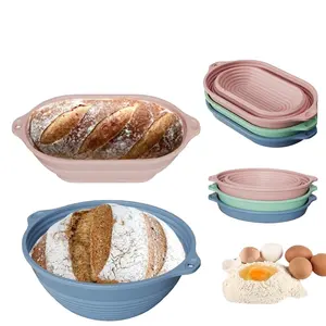 Hot Foldable Bread Silicone Fermentation Basket Wrapped With Steel Wire High Temperature Oven Baking Dough Fermentation Bowl