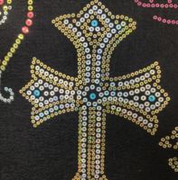 Paillettes thermocollantes rondes à trou central pour machine à paillettes, décoration de vêtements, t-shirts, chaussures, logos et articles vestimentaires