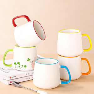 Керамическая кружка для воды объемом 8, 12, 14, 16 унций с большой вместимостью, современным дизайном, лазерной гравировкой и возможностью нанесения логотипа на заказ. - Product Image 4