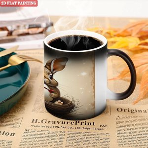 Mug vierge 11oz en céramique noire givrée, tasse magique activée par la chaleur pour les amateurs de bricolage - Product Image 5