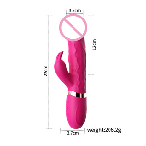 Mainan seks dewasa wanita simulasi masturbasi klitoris Dildo Vibrator kelinci berkepala ganda - Product Image 5