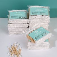 Maiouli – 100 cotons-tiges jetables à double extrémité avec bâtonnets en bois pour l'hygiène, le maquillage et le nettoyage des oreilles ; Livraison directe disponible