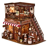 Hamaileon Cute Cake Shop 3D DIY Wooden Puzzle Book Nook Kit - Kit de bricolage en bois 3D pour coin lecture, modèle de maison de poupée, serre-livres, ensemble de décoration pour la maison, 14 ans et plus