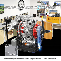 10211 Motor Aeroespacial, 40 Piezas, Modelo de Simulación Motorizado, Accionado Eléctricamente, Plástico ABS, Bloques de Construcción 1:32, Juguete de Modelo de Coche Técnico