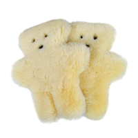 Ours en peluche en peau de mouton biologique pour bébés, peluche douce en laine, 30 cm, fait à la main, cadeau écologique européen