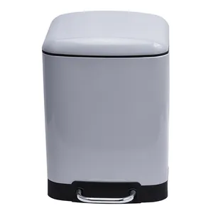 Round 5L Iron Bin Metal Small Trash Can Garbage Container Bin For Bathrooms Kitchens Home Offices