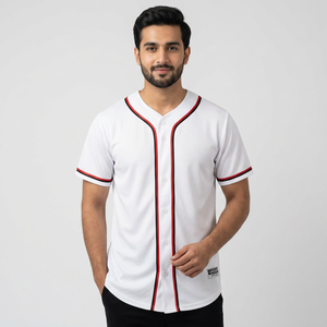 เสื้อเบสบอลติดกระดุมแบบติดกระดุมเสื้อโลโก้ออกแบบได้ตามต้องการ - Product Image 1