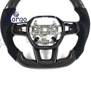<span class=keywords><strong>Volant</strong></span> en <span class=keywords><strong>cuir</strong></span> et fibre de carbone personnalisé pour Civic 11e génération 2022-2025 CR-V Civic Coupé Sport Racing Design - Product Image 3