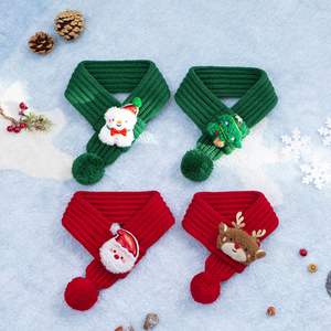 إكسسوارات حيوانات أليفة مقاومة للرياح والبرد بنمط صلب وشاح عيد الميلاد وشاح القطط والكلاب مستلزمات الشتاء - Product Image 1