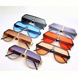 Lunettes de soleil rétro pour hommes et femmes, monture large, rouge, UV400, lentille monobloc, surdimensionnées, nouvelle collection 2020, vente chaude - Product Image 6