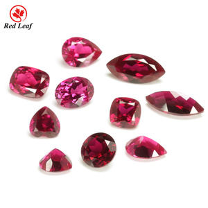 Rubí Rojo Cultivado en Laboratorio al por Mayor de Redleaf Factory, Corte Oval/<span class=keywords><strong>Pera</strong></span>/Cojín, Gema Sintética de Corindón Suelta a Granel para <span class=keywords><strong>la</strong></span> Fabricación de Joyas - Product Image 1