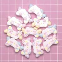 100 piezas de accesorios de resina creativos con diseño de gato de dibujos animados y control de videojuegos, relleno Kawaii para slime, para lazos para el pelo DIY, llaveros y dijes para pendientes