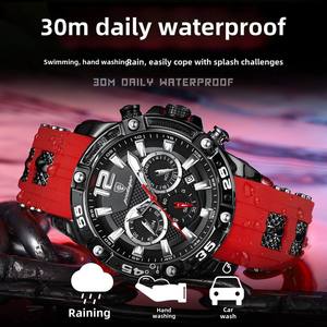 Reloj de Cuarzo Multifuncional de Marca de Lujo Poedagar 912 para Hombre, Nuevo Modelo con Correa de Silicona - Product Image 2