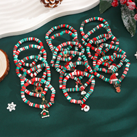 Lot de 16 bracelets de Noël, coffret cadeau de fêtes avec pendentifs breloques assortis aléatoires, cadeaux de fête, cadeaux de Noël pour le bas de l'arbre, cadeaux surprise