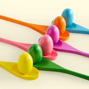 1 ensemble de jeu de course d'œufs de Pâques et de cuillères, jeu de carnaval pour enfants et activités familiales, idéal pour les fêtes de Pâques en extérieur dans le jardin - Product Image 4