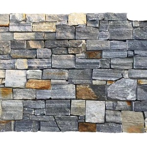 Panneaux <span class=keywords><strong>de</strong></span> parement mural en <span class=keywords><strong>pierre</strong></span> naturelle empilée – Décoration murale extérieure pour foyer et fond TV <span class=keywords><strong>de</strong></span> villa moderne, finition brossée, garantie 5 ans - Product Image 1