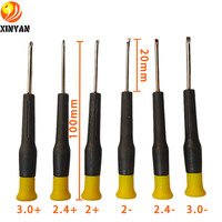 Jeu de tournevis de précision 6 pièces, finition chromée, en plastique, pour bricolage, en acier au carbone, cruciforme et plat, mini-outil de réparation pour électronique et montres