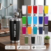 Gobelet de voyage moderne carré en acier inoxydable à double paroi de 20 oz, personnalisé, avec revêtement en poudre, isolation de 6 à 12 heures, tasse de bureau