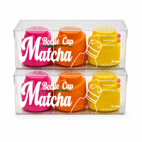 Bouchon de bouteille de matcha aromatisé, mélangeur de boisson portable sans sucre, 3 bouchons, vente en gros, marque privée OEM, mouture ultra-fine 1000 mailles, 7,5g