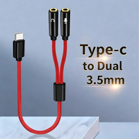 Geflochtenes 2-in-1 Typ-C Audio-Splitter-Kabel USB-C auf Dual 3,5mm Buchse Kopfhörer Laptop Adapter