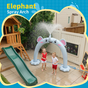 Arche gonflable en forme d'éléphant avec jet d'eau Pursuefree pour jeux en plein air, jardin et terrasse pour enfants - Product Image 1