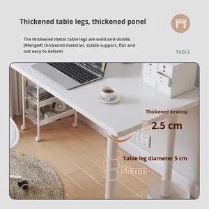 80cm cao trắng hiện đại gỗ đơn giản tùy chỉnh Bàn Máy Tính Chiều dài 60/70/80/90cm góc tròn phòng khách - Product Image 2