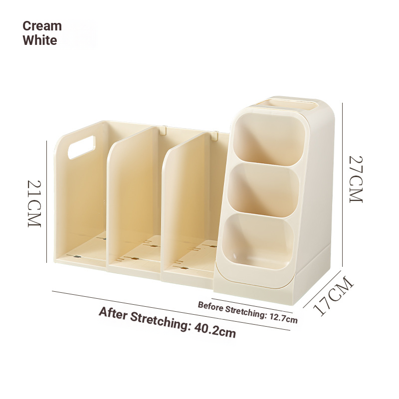 Soporte telescópico oblicuo para libros 8090 - Blanco leche