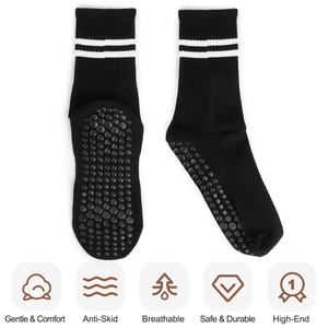 Chaussettes de yoga et de Pilates antidérapantes avec logo personnalisé pour femmes et hommes, coussinets de compression, sport, gym, exercice, respirantes, en coton - Product Image 4