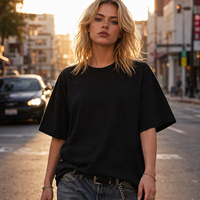 T-shirt en coton lourd de qualité supérieure 300G avec logo personnalisé, coupe ample, esthétique urbaine pour tenue de rue quotidienne, vêtements décontractés