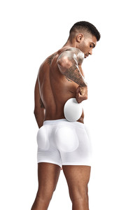 Caleçon Boxer en Coton Taille Basse Tricoté avec Coussinet Amovible Effet Remonte-Fesses pour <span class=keywords><strong>Homme</strong></span>, Short de Cyclisme Sculptant Toutes Saisons - Product Image 6
