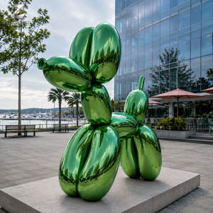 Sculpture de chien <span class=keywords><strong>ballon</strong></span> en acier inoxydable bleu, poli miroir, électroplaqué, pour hôtel, complexe hôtelier, jardin, place publique et décoration extérieure - Product Image 3