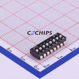 DJ-08-V DIP Switch SMD-16P,6.2x21.3mm Switch ( Number of Switch Sections: 8 )( Lead Spacing: 2.54mm ) - Product Image 1