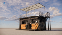 Conception de conteneur de café Pop-Up Mobile, magasin de conteneurs de kiosque alimentaire préfabriqué de 20 pieds