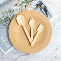 Cuillères en bambou miniatures personnalisées en gros, cuillères à glace jetables en bambou naturel