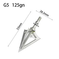 Pointes de flèches de tir à l'arc G5, 125 grains, 3 lames, pointes en acier inoxydable, pour le tir à l'arc, la chasse, accessoires de bricolage