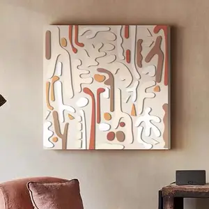 Home Decor 3D Artwork Abstrakte Holz Relife Malerei Große laser geschnittene Holzwand kunst