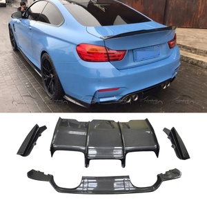 PSM Style Rear Bumper Shark Fins Spoiler Wing Lip <b>Splitters</b> for BMW F80 M3 F82 F83 M4 Carbon Diffuser - Product Image 5