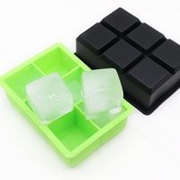 Promotions : Moule à glaçons en silicone écologique de qualité alimentaire, forme carrée, 6 cavités, avec couvercle, option logo personnalisé