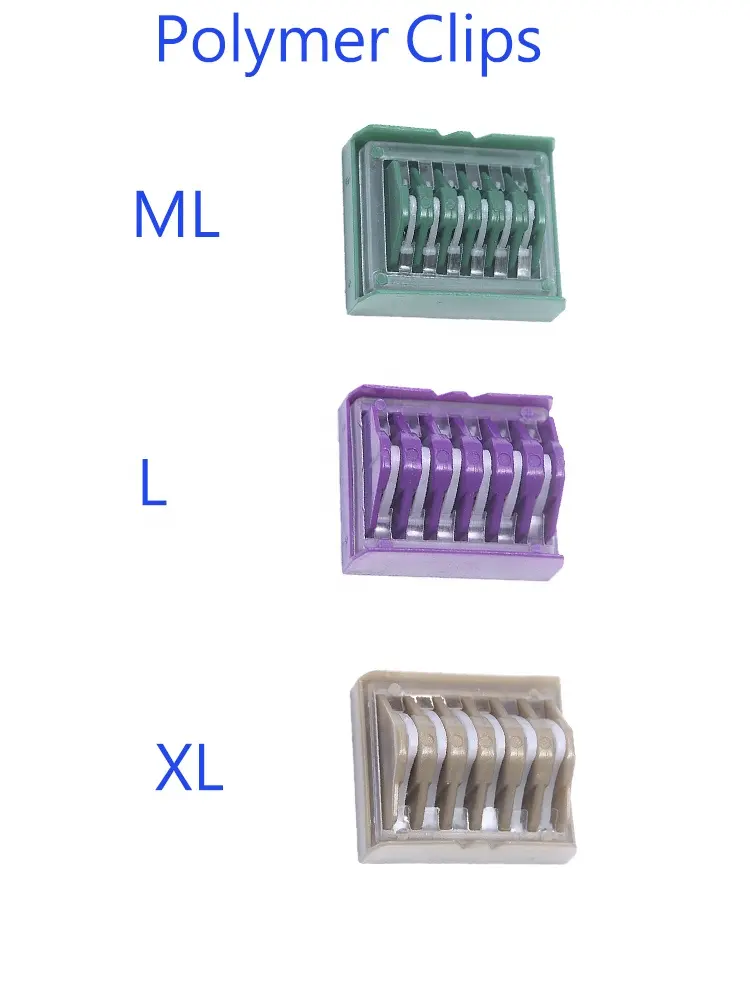 Медицинские полимерные клипсы с трехразмерным одноразовым зажимом для лигирования