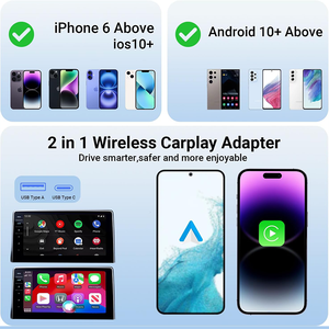 Adaptateur Carplay sans fil et adaptateur sans fil Android Auto et Androidauto 2 en 1 USB C Car Play Converter AI Box <span class=keywords><strong>Tor</strong></span> Toyota - Product Image 5