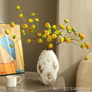Yihua Floral Art - Ramo de Calabazas Artificiales Mini, 6 Cabezas, Color Naranja Rojizo, Flor de Seda, Decoración del Hogar, Estilo Moderno y Sencillo - Product Image 5
