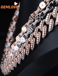 Collar GEMLOVE de Cadena Cubana Estilo Hip-Hop, 3 mm, Lujo Ligero, Oro 14K con Diamantes Incrustados - Product Image 4