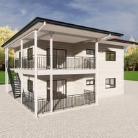Mini-villa de luxe moderne de 16 pieds, maisonnette préfabriquée en acier léger personnalisée et élégante, kit de maisonnette compacte, appartement panoramique, hôtel