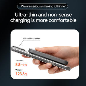 Mini 5000mAh Super Slim Wireless Power Bank <span class=keywords><strong>Batterie</strong></span> LI-Polymère haute capacité à charge rapide magnétique - Product Image 4